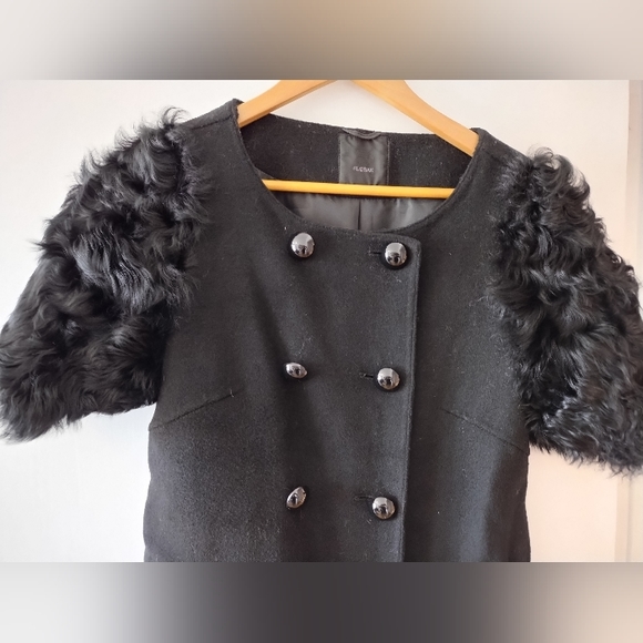 Fur and wool short sleeve jacket - Picture 2 of 6